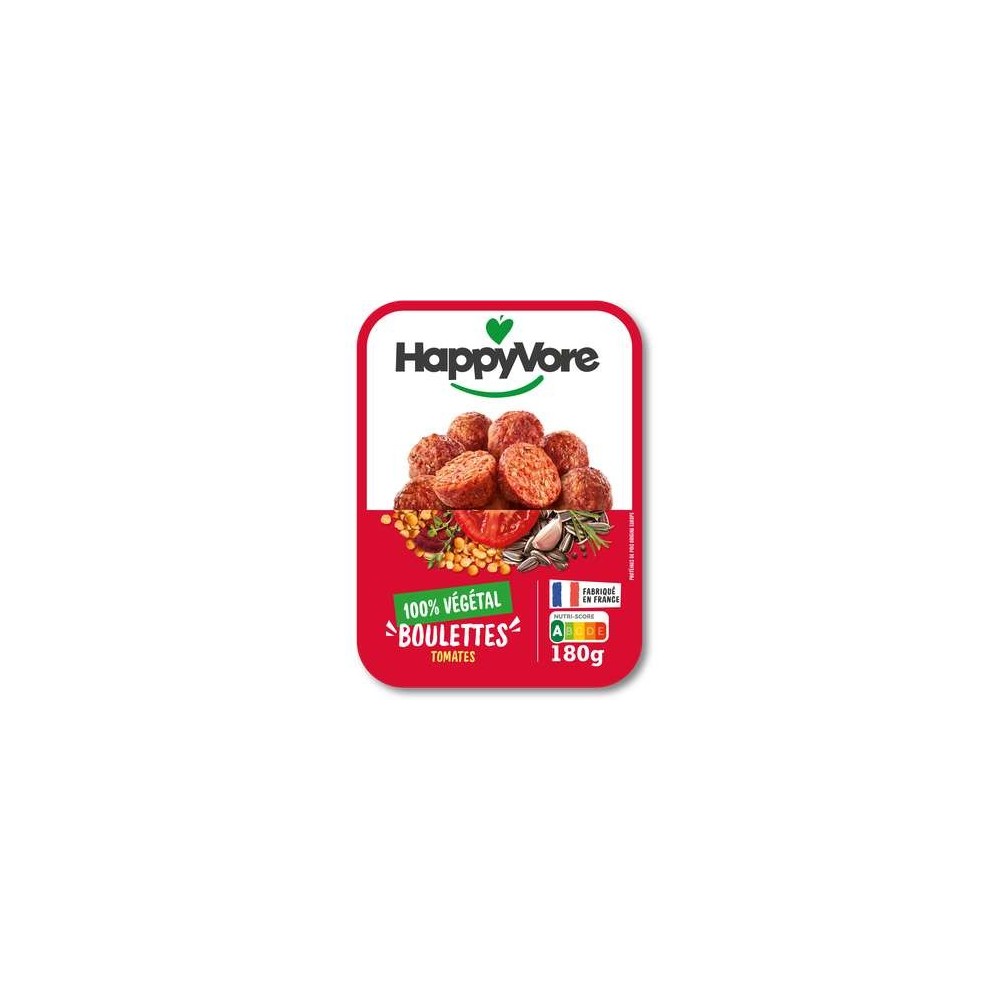 Boulettes tomates & herbes de Provence végétales et gourmandes, HappyVore (x10, 180 g)