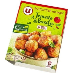 Boulettes au soja tomate et basilic, U Bon & Végétarien (200 g)