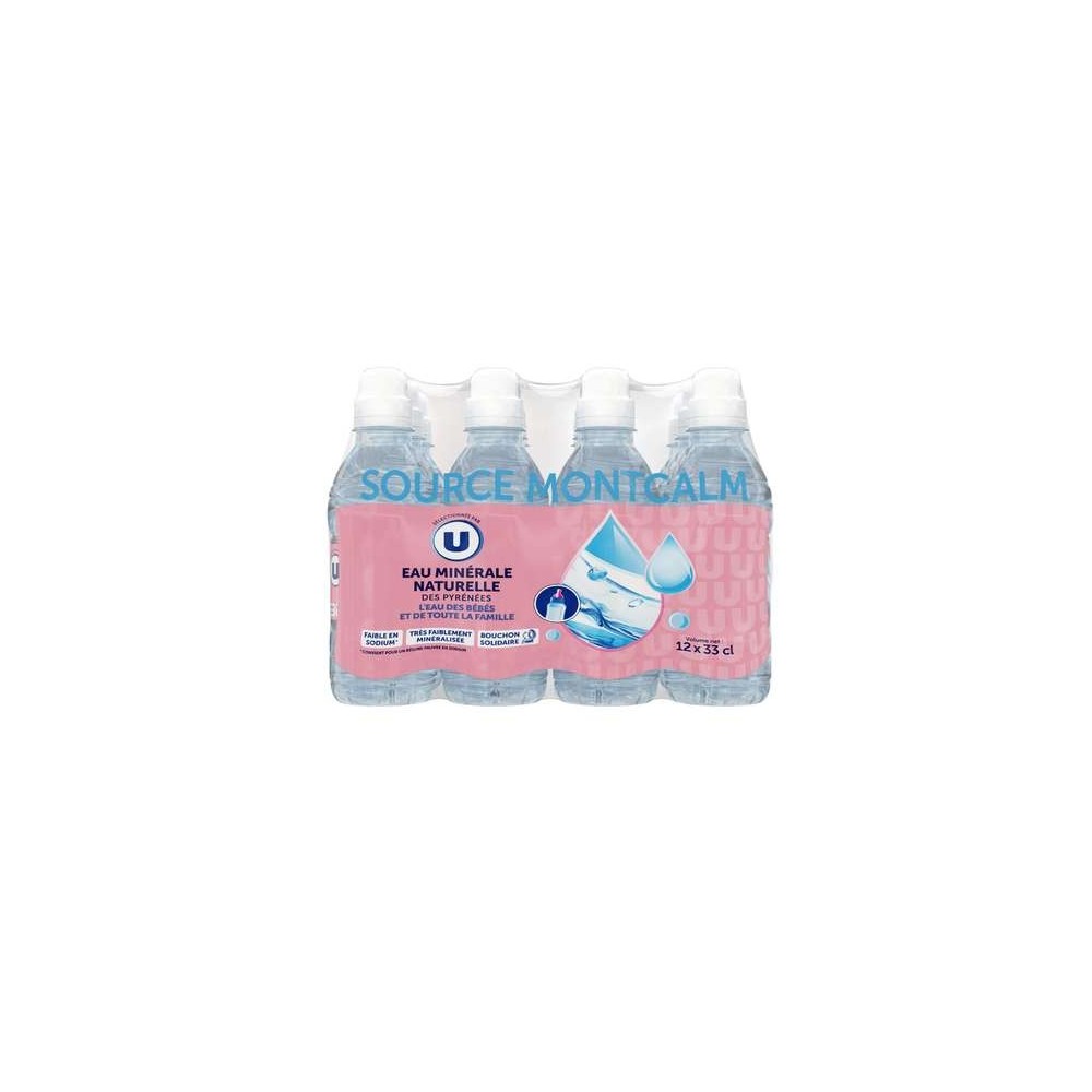 Pack d'eau minérales naturelle montcalm, U (12 x 33 cl)