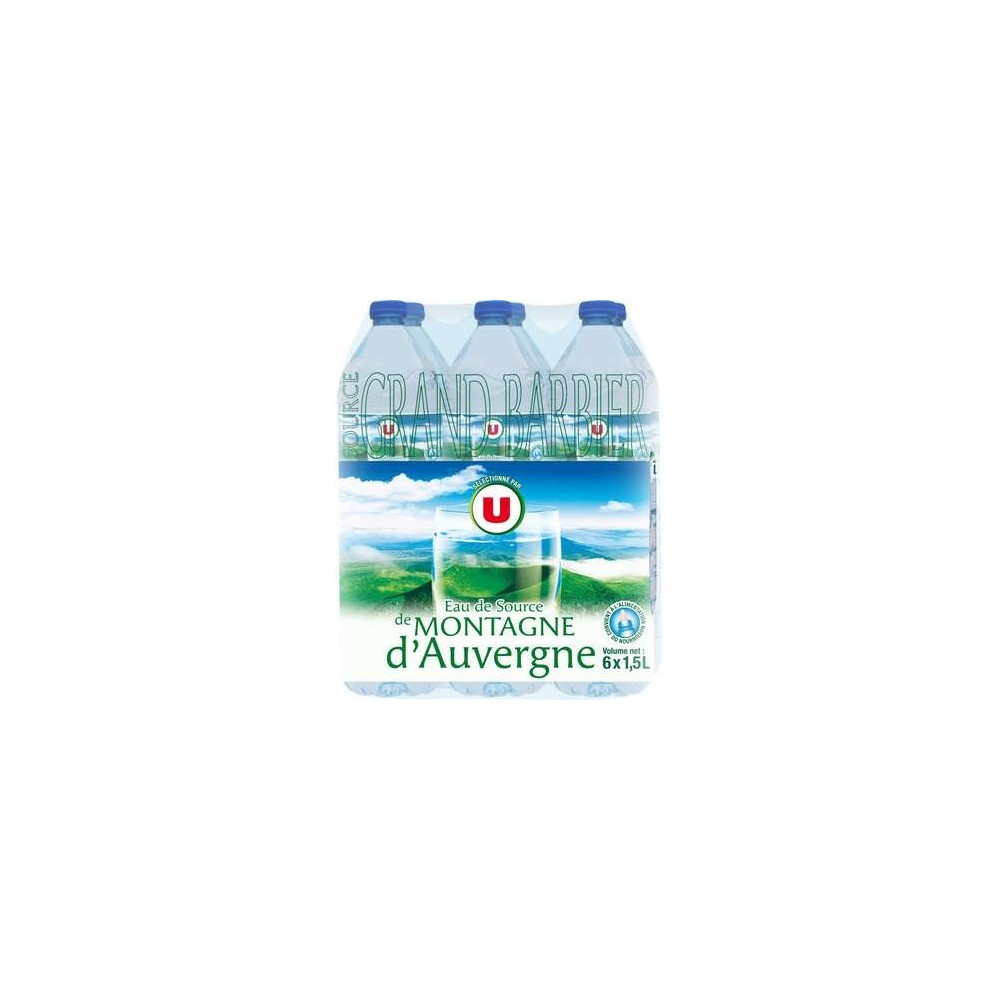 Pack d'eau de source de Montagne d'Auvergne, U (6 x 1.5 L)