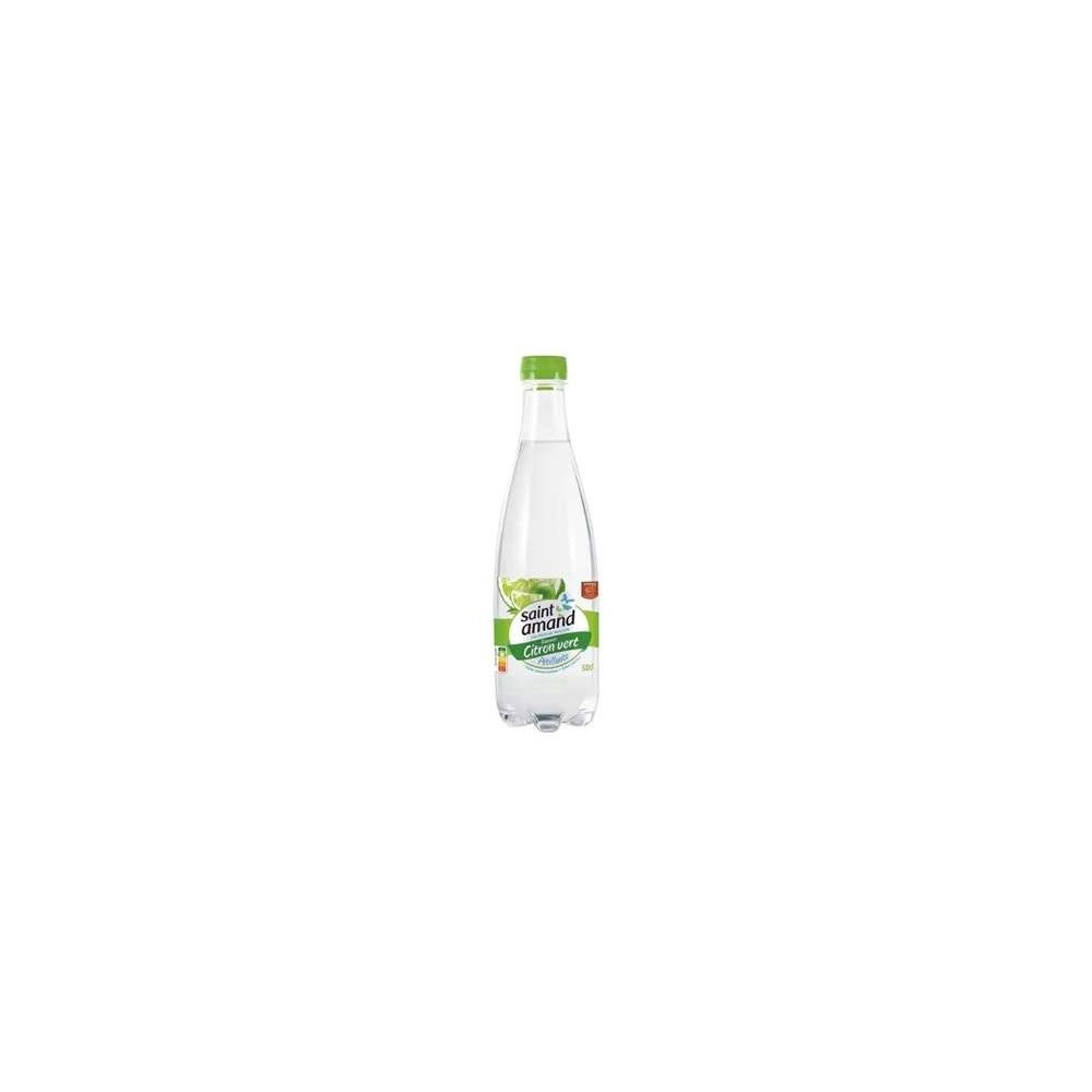 Eau minérale gazeuse aromatisée au citron vert, Saint Amand (50 cl)
