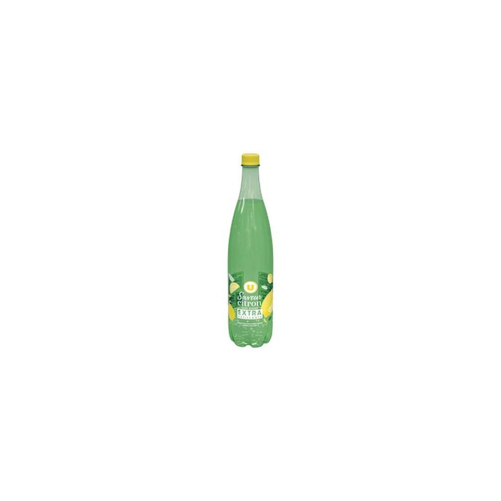 Boisson à base d'eau gazeuse extra pétillant aromatisée saveur citron zéro sucre, U (1 L)