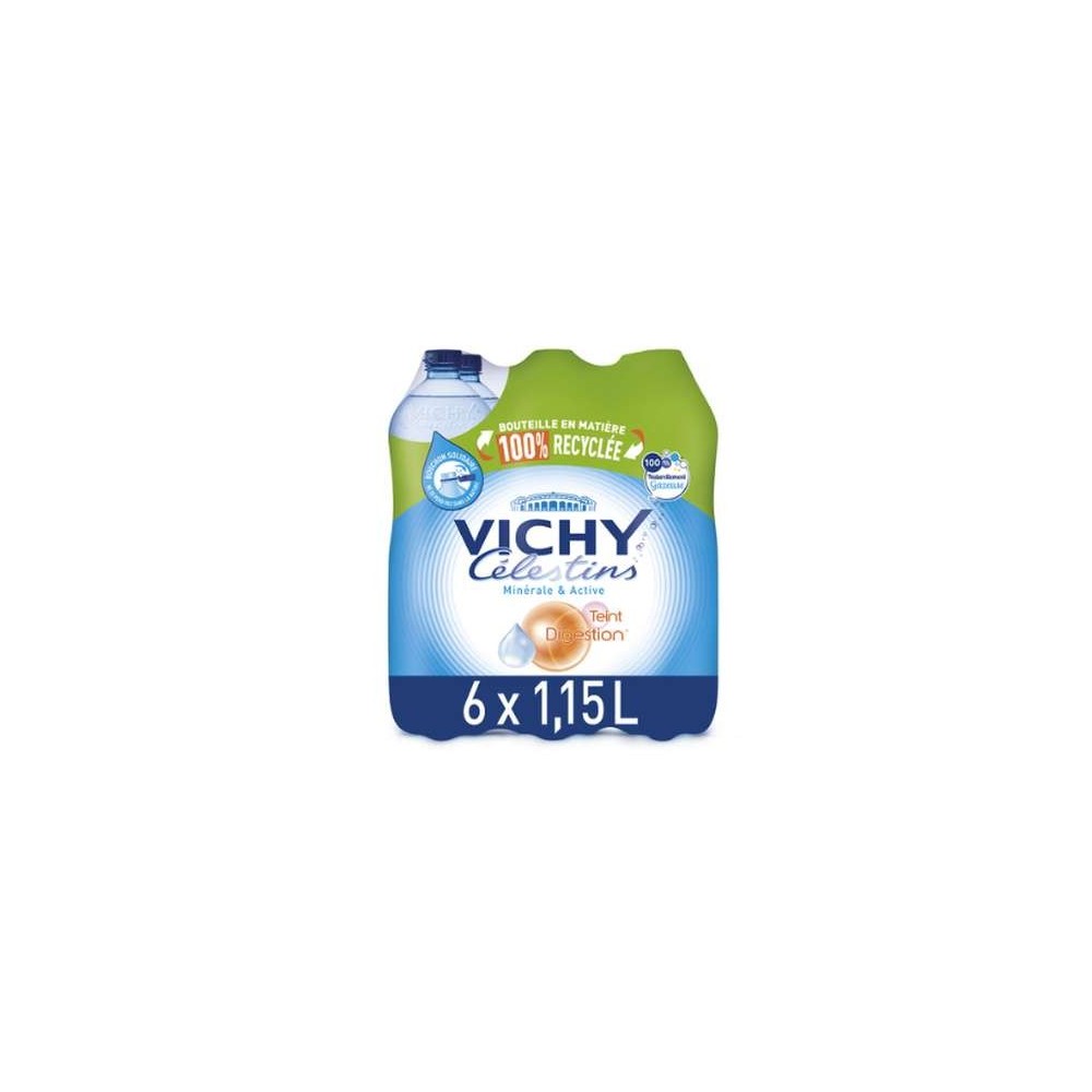 Eau minérale naturelle gazeuse, Vichy Célestins (6 x 1.15 L)