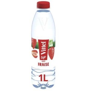 Eau minérale naturelle aromatisée fraise BIO, Vittel (1 l)