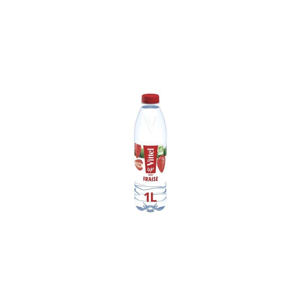 Eau minérale naturelle aromatisée fraise BIO, Vittel (1 l)