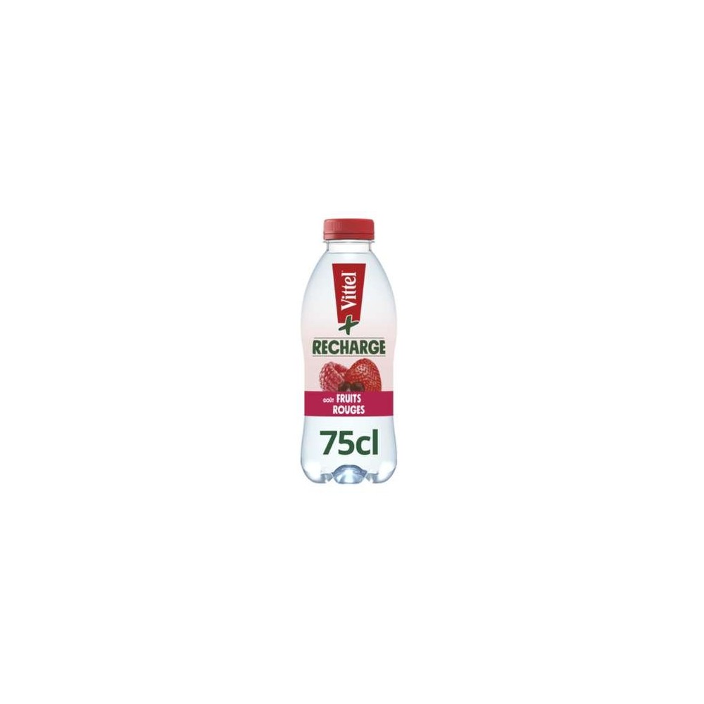 Eau aromatisée fruits rouges, Vittel + Recharge (75 cl)