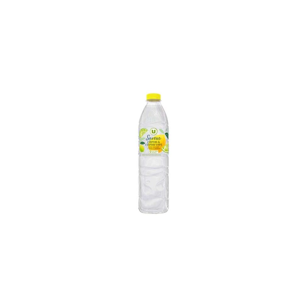 Boisson à base d'eau de source arômatisée au citron et citron vert sans sucre, U (1.5 L)