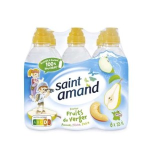 Pack de Saint Amand aromatisée pêche et poire (6 x 33 cl)