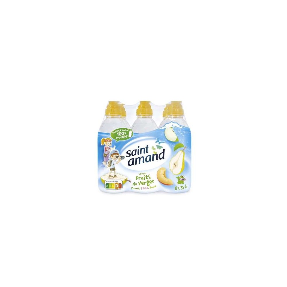 Pack de Saint Amand aromatisée pêche et poire (6 x 33 cl)
