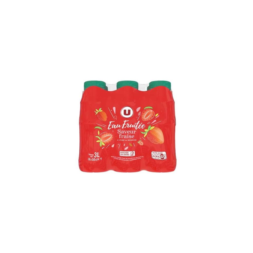 Eau fruitée saveur fraise, U (6 x 50 cl)
