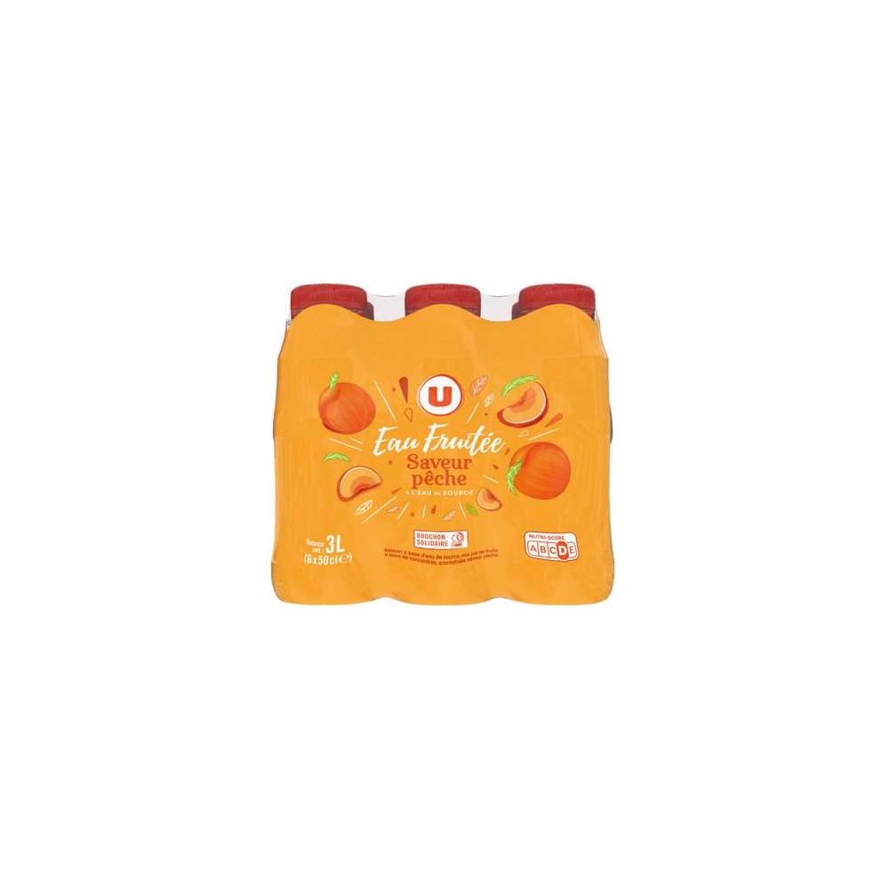 Eau fruitée saveur pêche, U (6 x 50 cl)