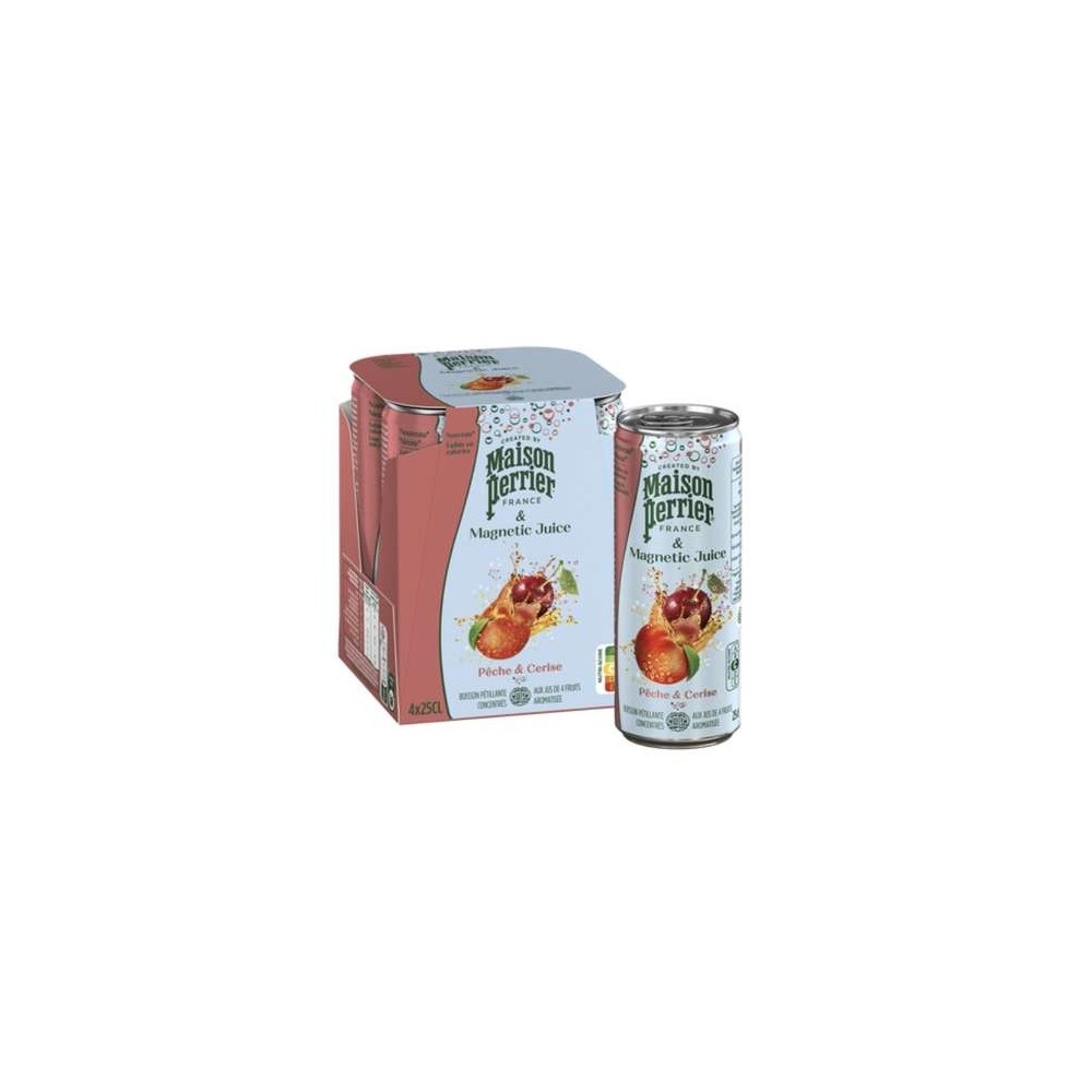 Pack de Magnetic juice Pêche/Cerise, Maison Perrier (4 x 25 cl)