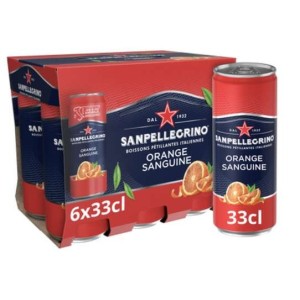 Pack de boisson gazeuse aromatisée orange sanguine, San Pellegrino (6 x 33 cl)