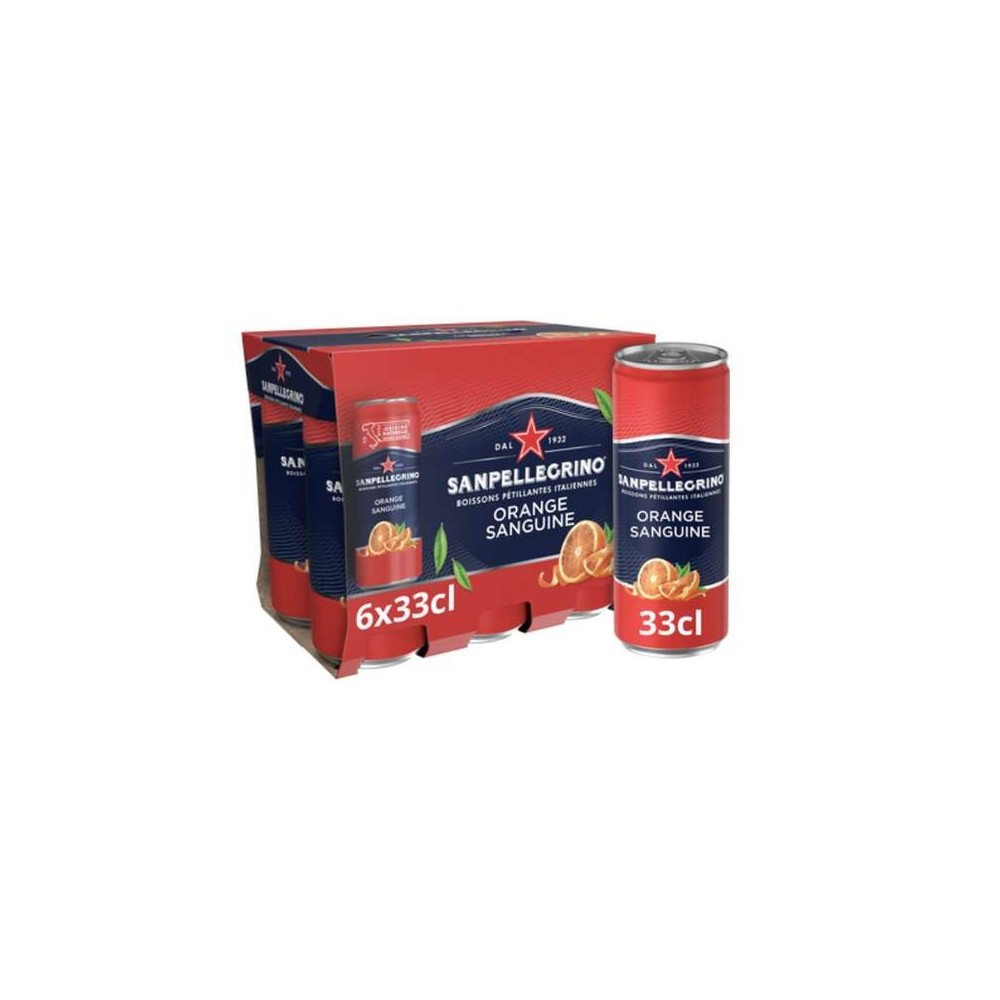 Pack de boisson gazeuse aromatisée orange sanguine, San Pellegrino (6 x 33 cl)