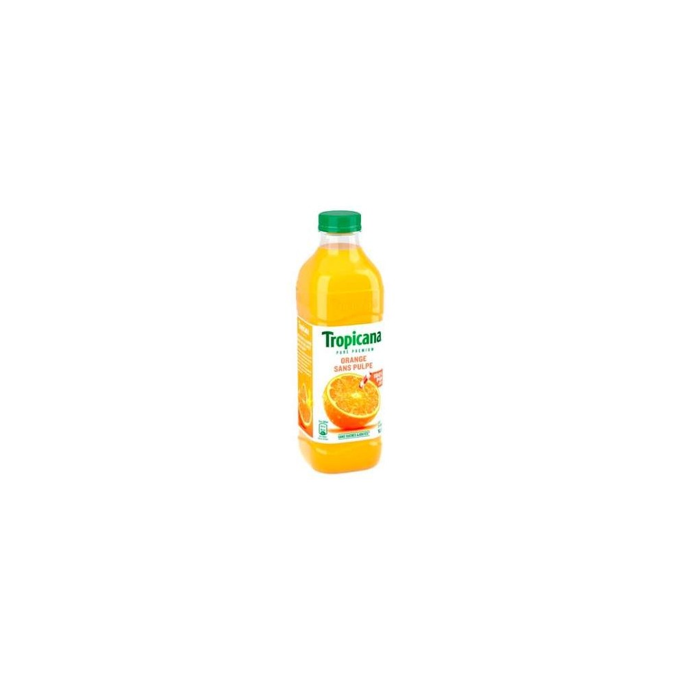 Jus d'orange 100% pressé sans pulpe et sans sucres, Tropicana (1 L)
