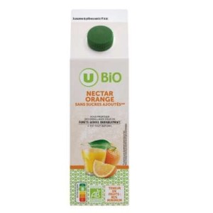 Nectar d'orange sans sucres ajoutés BIO, U bio (1 L)