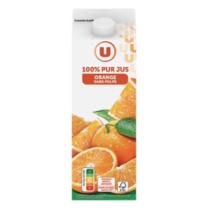 Pur jus d'orange sans pulpe, U (1 L)