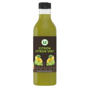 Boisson au citron et citron vert, U (75 cl)