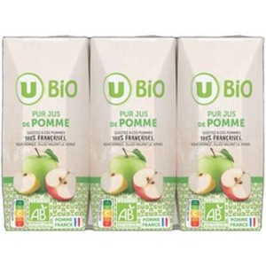 Pur jus de pomme BIO, U bio (6 x 20 cl)