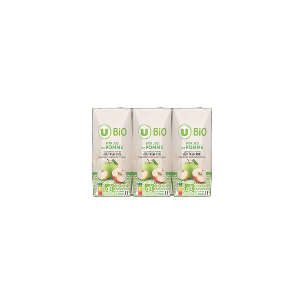 Pur jus de pomme BIO, U bio (6 x 20 cl)