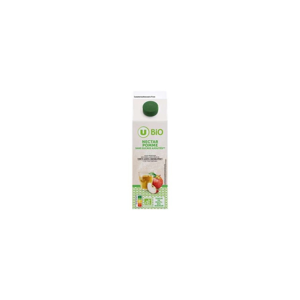 Nectar de pomme sans sucres ajoutés BIO, U bio (1 L)