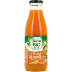 Pur jus orange/carotte/citron 100% BIO, Jardin Bio (75 cl)