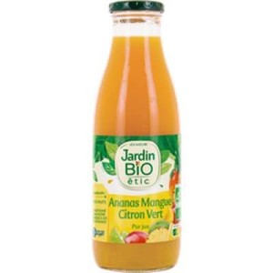 Pur jus mangue/ananas/citron vert 100% BIO, Jardin Bio (75 cl)