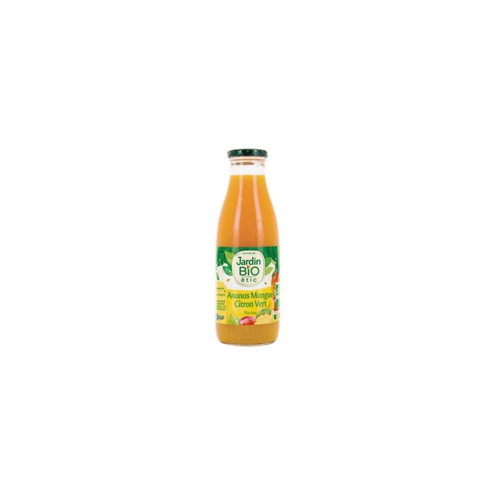 Pur jus mangue/ananas/citron vert 100% BIO, Jardin Bio (75 cl)
