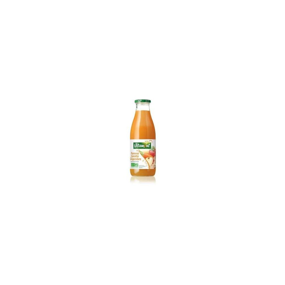 Jus de pomme carotte gingembre BIO, Vitamont (75 cl)