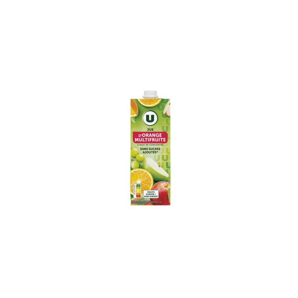 Jus à base de concentré d'orange et multifruits, U (1 L)