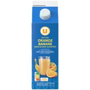 Nectar orange/banane sans sucres ajoutés, U (2 L)