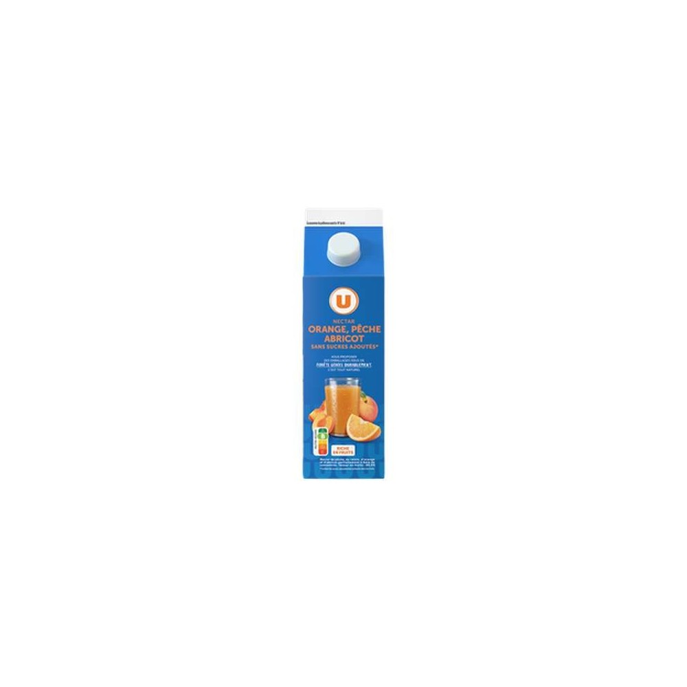 Nectar de fruits orange/pêche/abricot sans sucres ajoutés, U (2 L)
