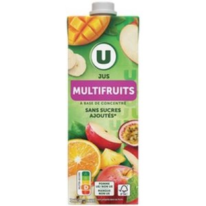 Jus à base de concentré multifruits, U (1 L)