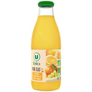 Pur jus orange clementine raisin blanc BIO, U Bio (1 L)