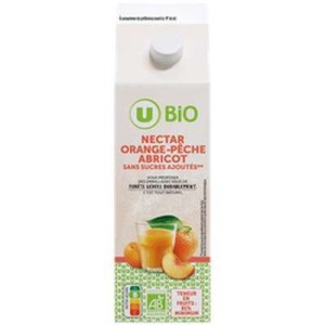 Nectar orange pêche abricot sans sucres ajoutés BIO, U bio (1 L)
