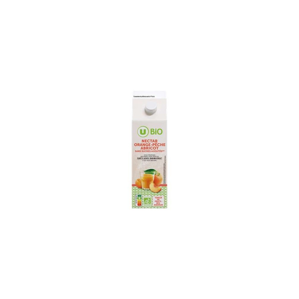 Nectar orange pêche abricot sans sucres ajoutés BIO, U bio (1 L)