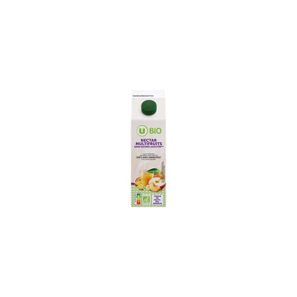Nectar multifruits sans sucres ajoutés BIO, U Bio (1 L)