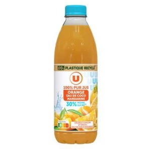Pur jus d'orange eau de coco et mandarine, U (1 L)