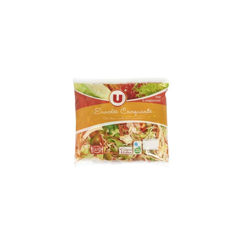 U
Mélange Croquant (chou blanc, carotte , frisée et poivron rouge), U (250 g)