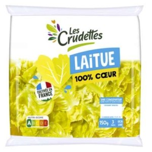 Salade 100% cœur de laitue, Les Crudettes (sachet de 150 g)
