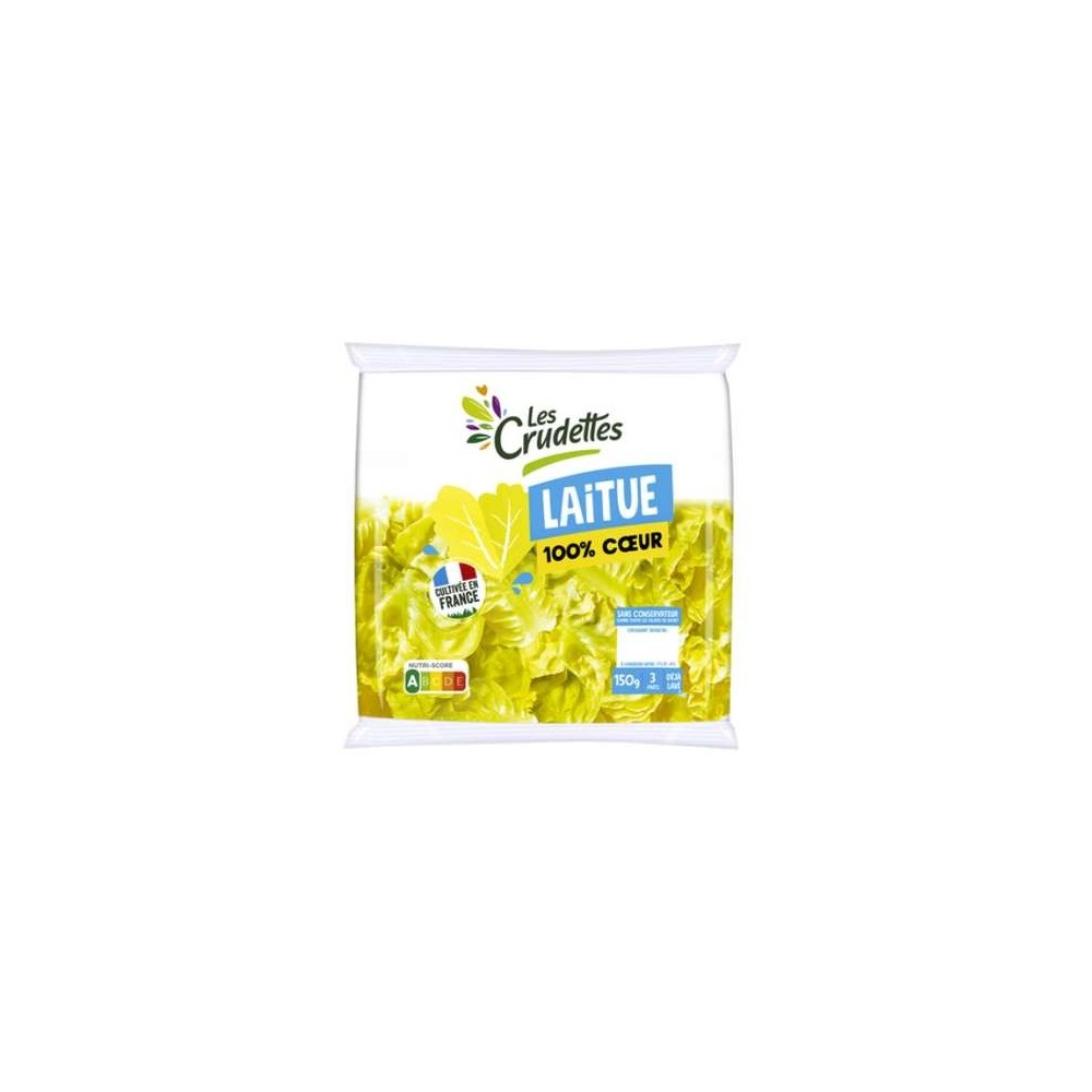 Salade 100% cœur de laitue, Les Crudettes (sachet de 150 g)