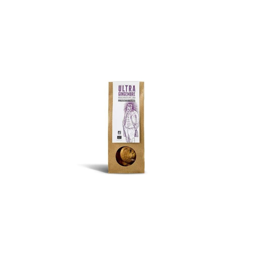 Biscuit croustillant Ultra Gingembre BIO, La pierre qui tourne (140 g)