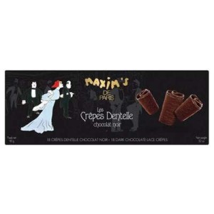 Étui 18 crêpes dentelles chocolat noir, Maxim's (90 g)