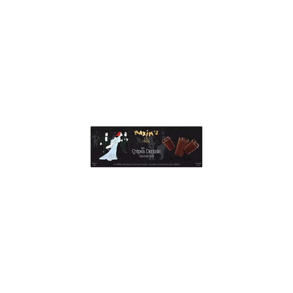 Étui 18 crêpes dentelles chocolat noir, Maxim's (90 g)