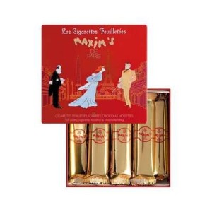 Coffret 16 cigarettes feuilletées chocolat noisette, Maxim's (90 g)