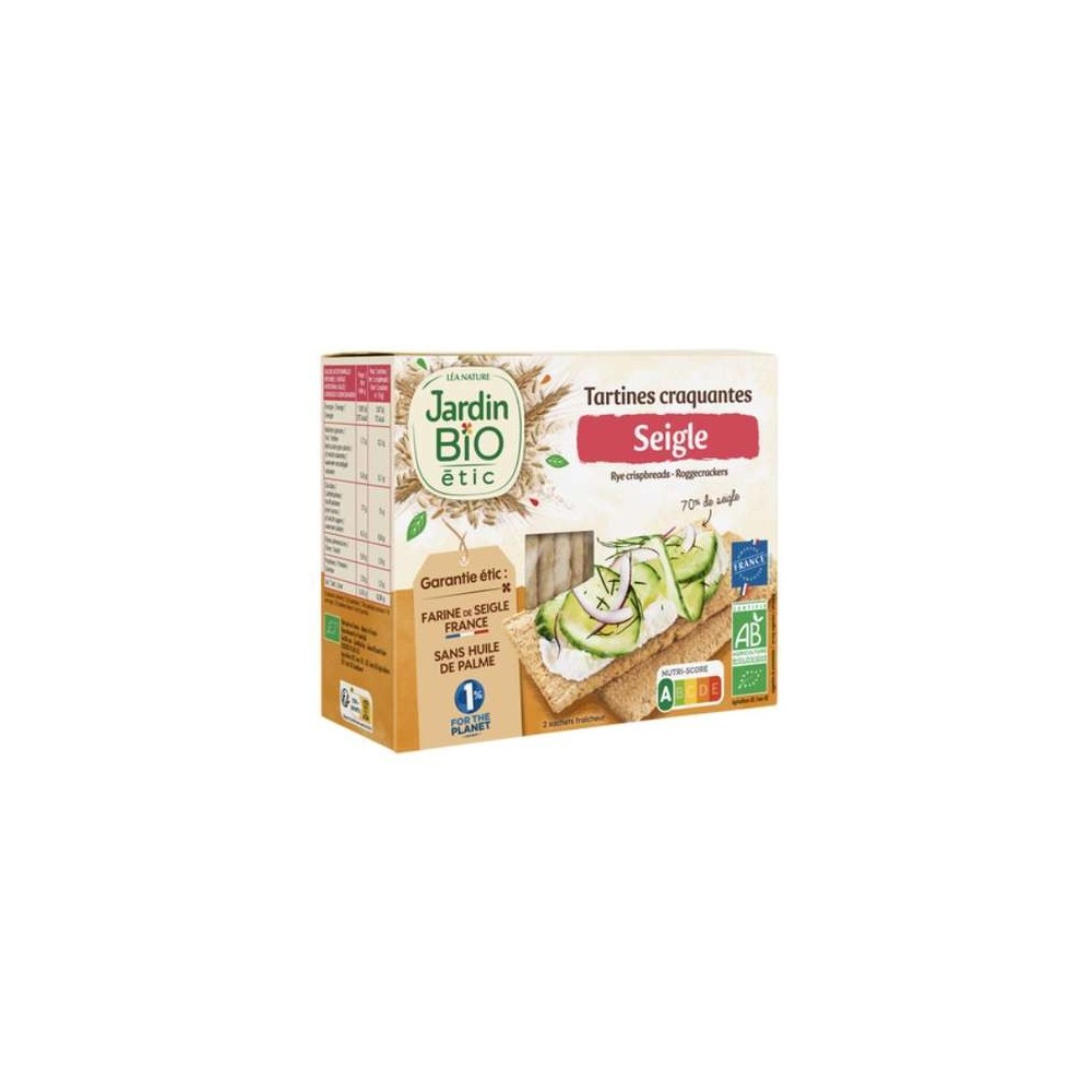 Tartines craquantes à base de seigle et riz BIO, Jardin Bio (150 g)