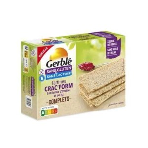 Tartines crac'form à la farine d'avoine et de riz complets sans gluten, Gerblé (210 g)