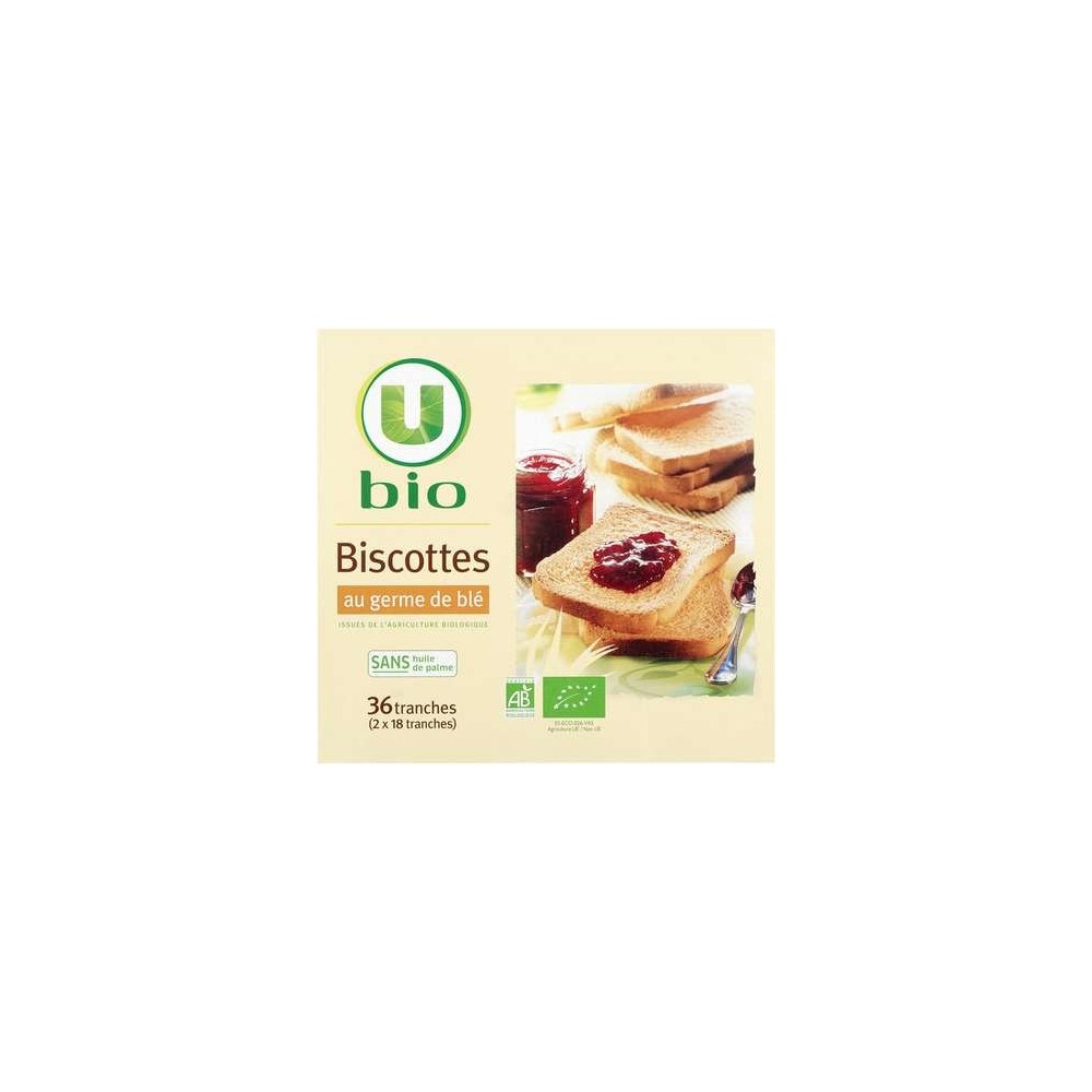 Biscottes au germes de blé, U BIO (300 g)