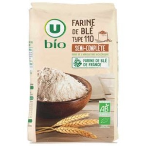 Farine de blé T110 semi-complète sur meule de pierre BIO, U (1 Kg)