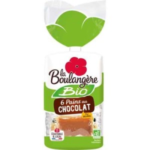 Pain au chocolat BIO, La Boulangère (x 6, 270 g)